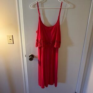 Reitmans red summer midi dress size Large